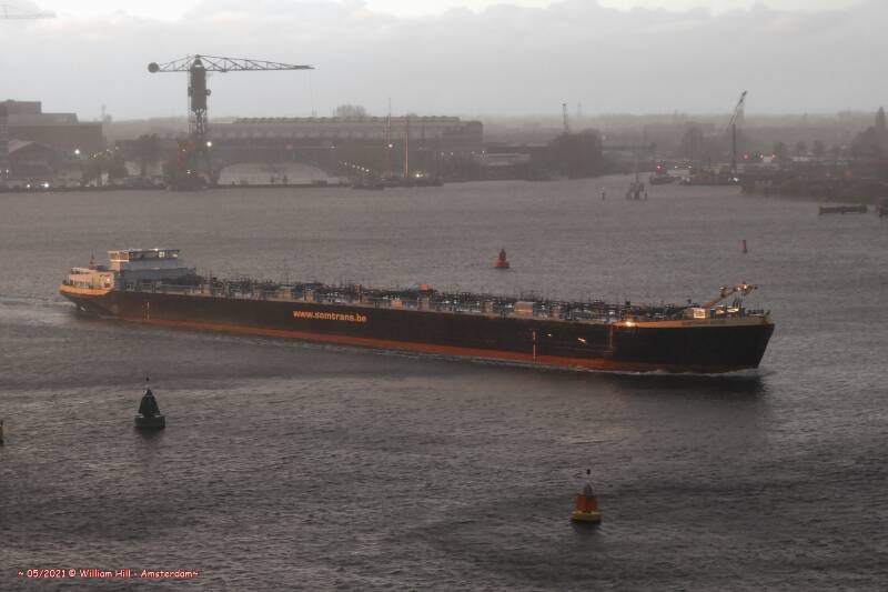 a wet inlandtanker SOMTRANS XXVIII, in the last sunshine