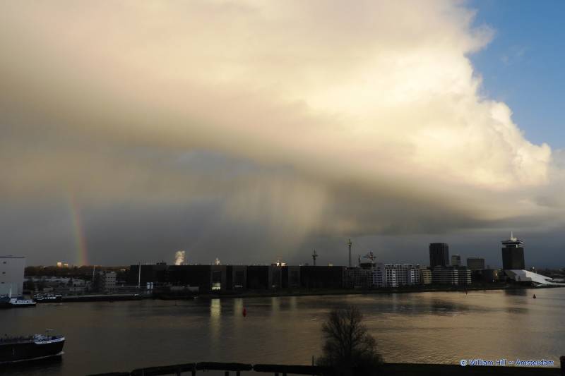 rainbow and hailshower
