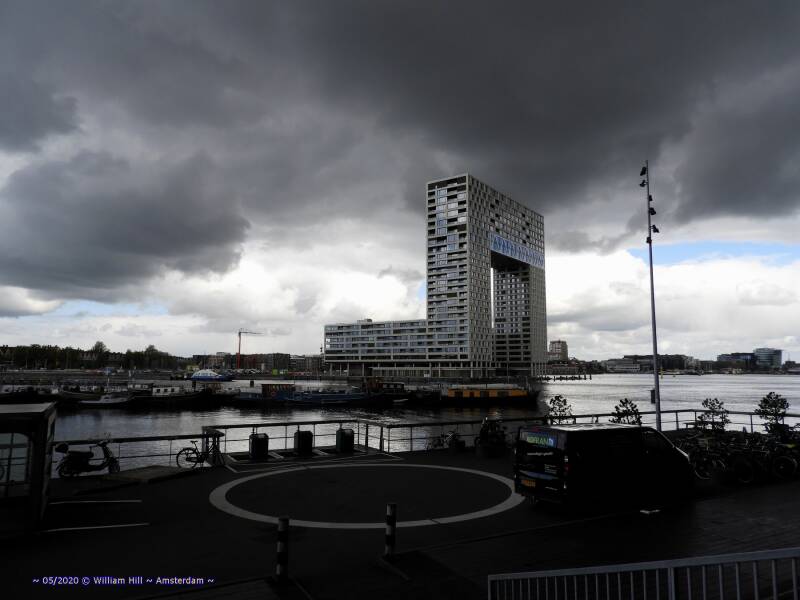 Pontsteiger building with nice dark clouds