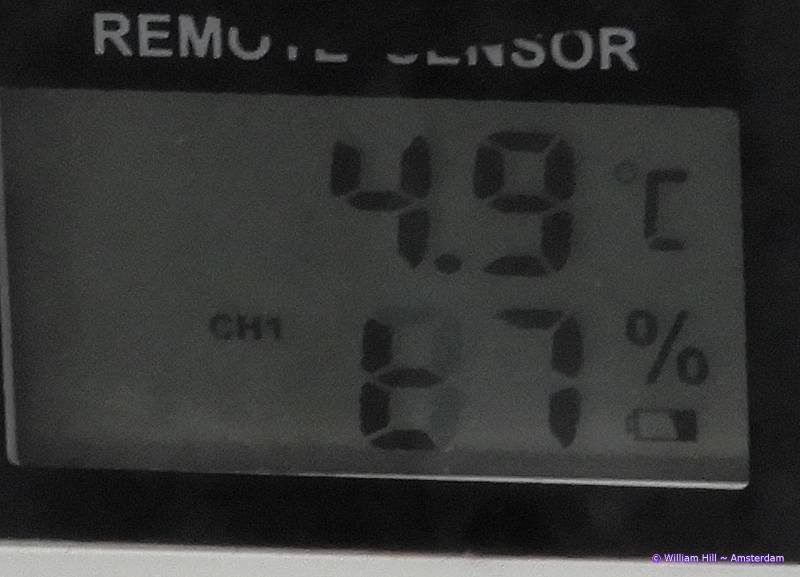 the temperature, 4.9 °C