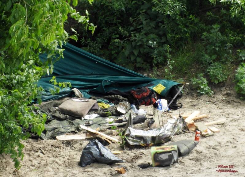 the mess was removed after the police arrested the rambler