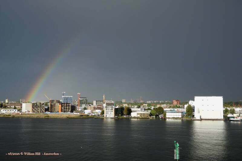 nice dark sky and rainbow