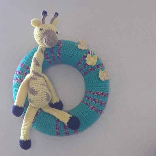 Deurkrans 25cm Giraf