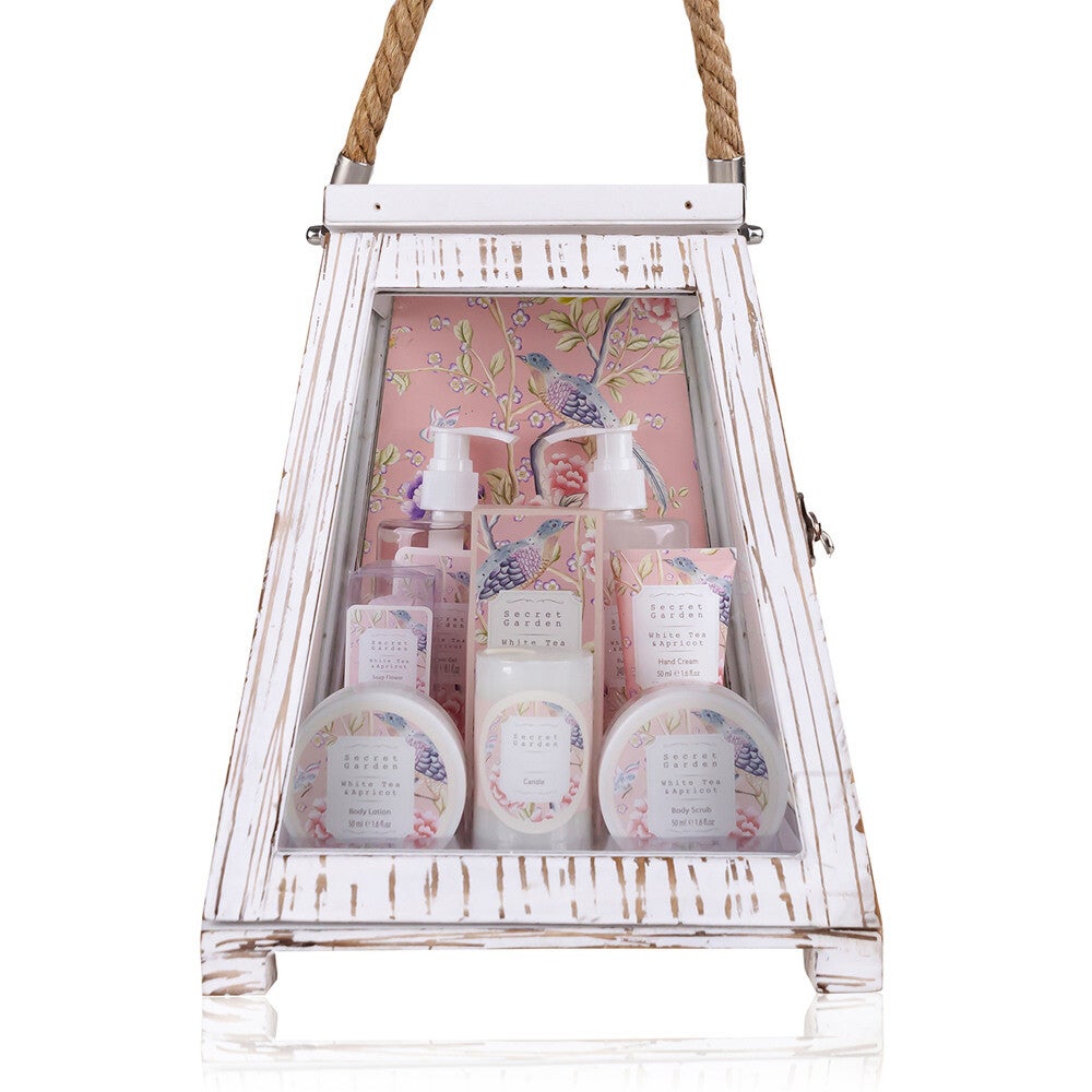 Secret Garden badset in grote houten lantaarn