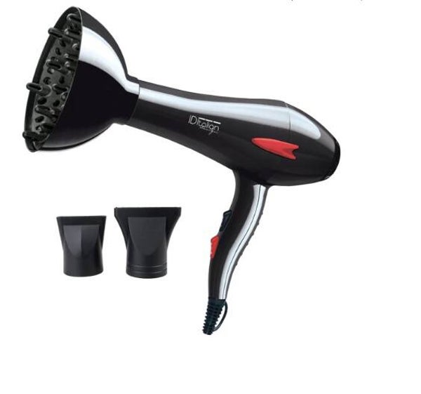 Professionele krachtige Föhn met Diffuser. Zwart – 2200 W - ID Italian