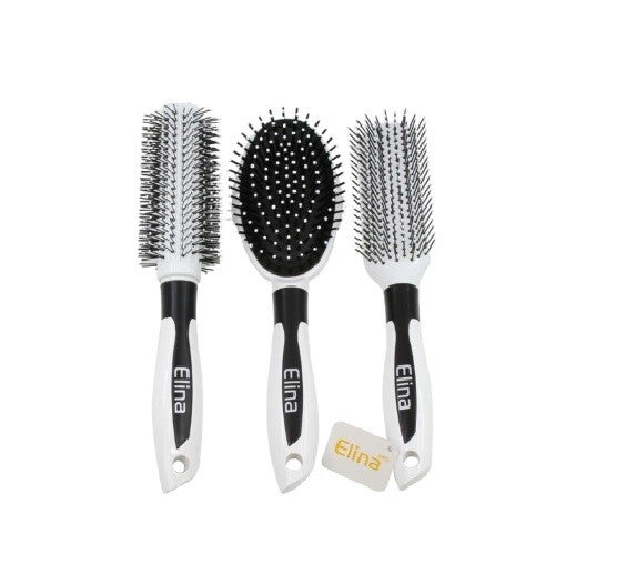 Haarborstel exclusieve witte set van 3 - 23 cm