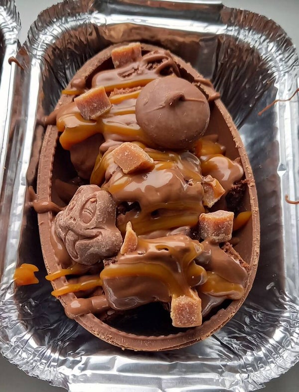 Small Brownie filled Easter Egg Half