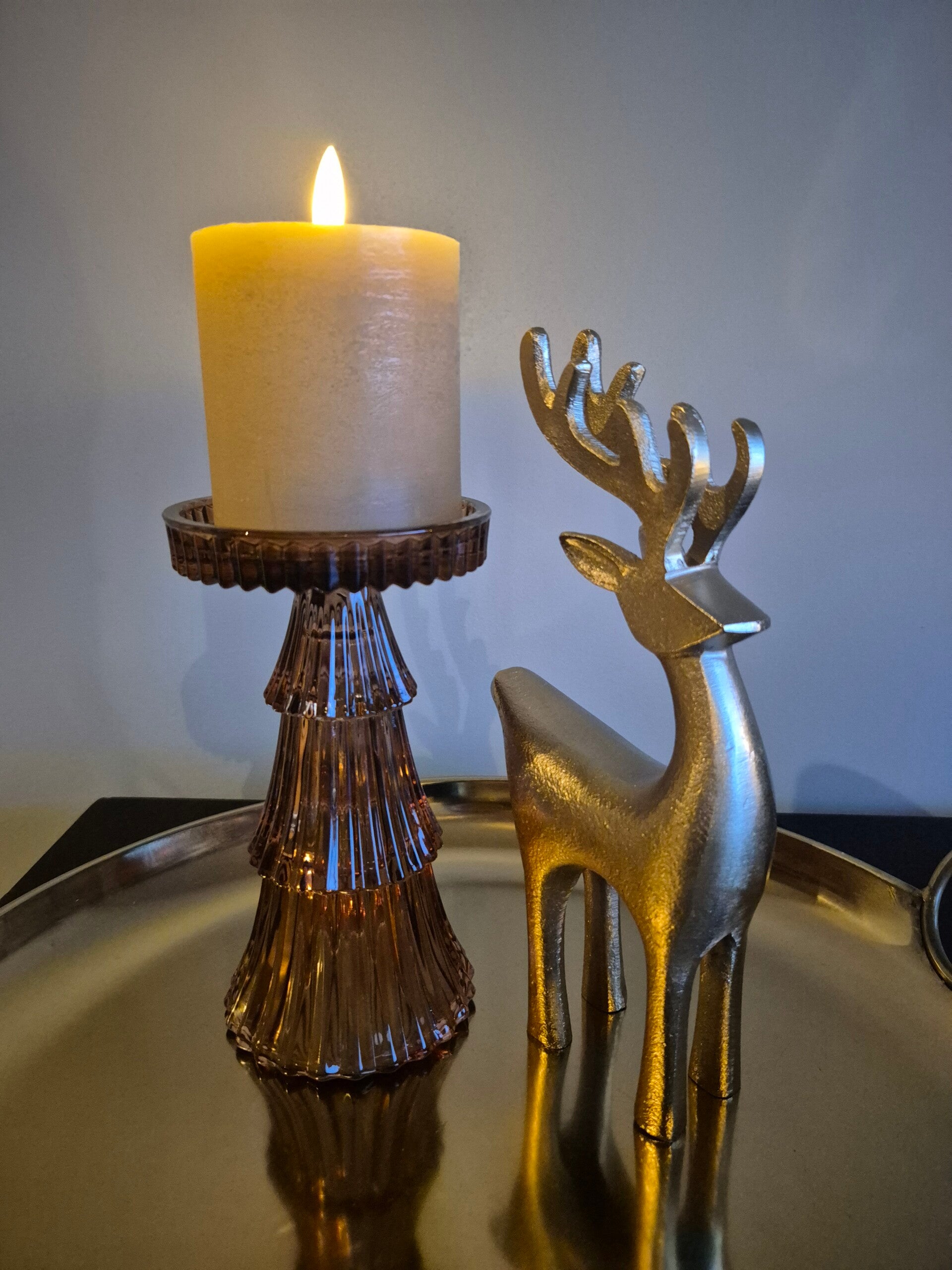 Kerst kandelaar bruin groot