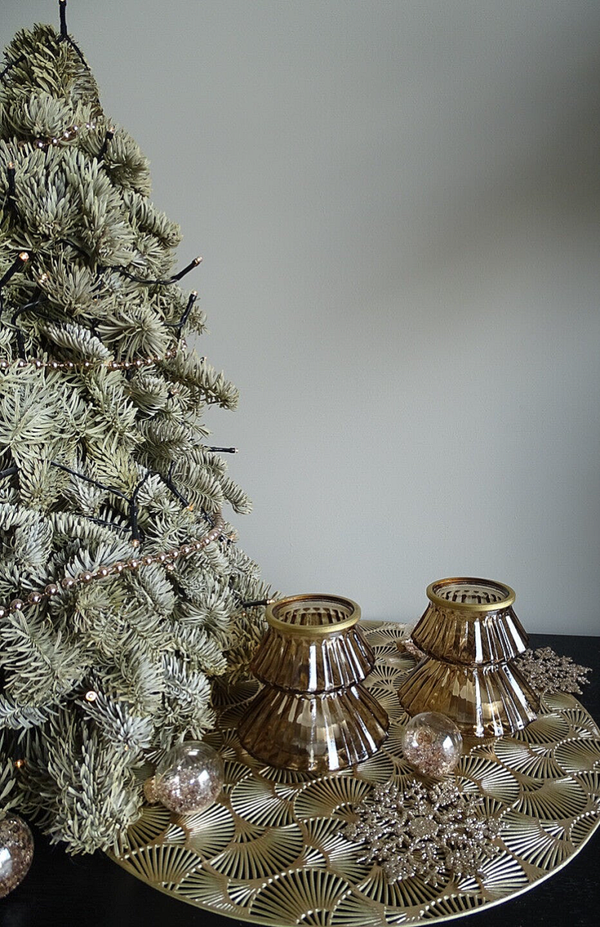 Theelicht XMAS tree bruin