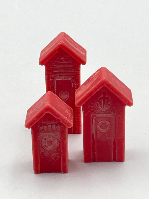 Strandhuisjes 3 stuks rood