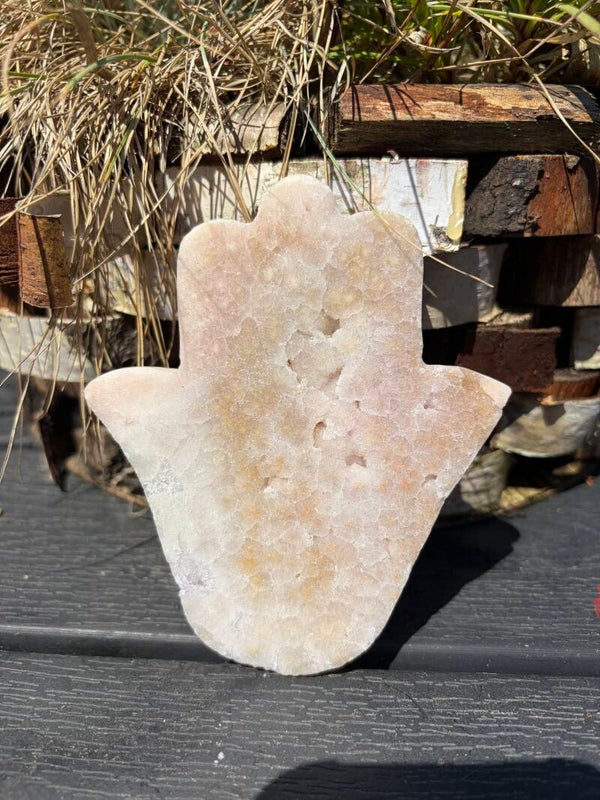 Roze amethist hamsa hand