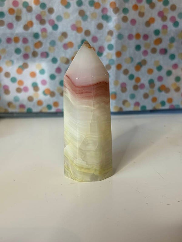 Roze gestreepte onyx toren