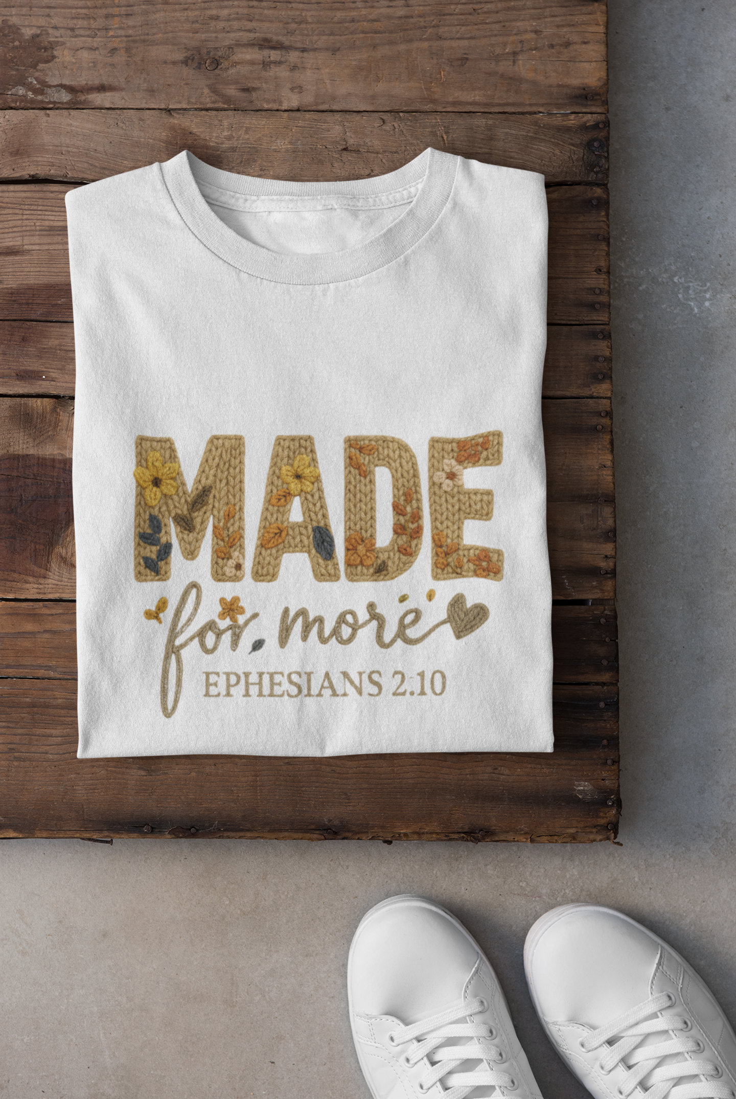 Made for more Ephesians 2:10 Strickoptik Regular Fit Baumwolle T-Shirt