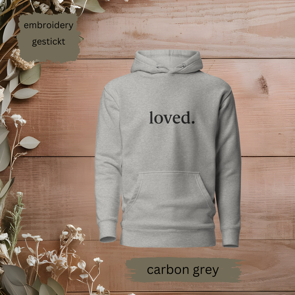 loved. embroidery College Hoodie Cozy & warm