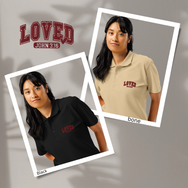 LOVED John 3:16 embroidery Polo Shirt Baumwolle edel - Classic fit
