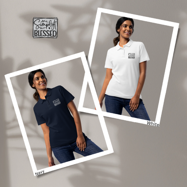 Simply blessed embroidery Polo Shirt Baumwolle edel - Regular fit