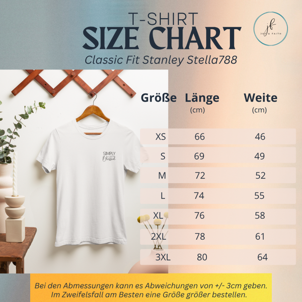 Simply blessed - edles T-Shirt dezentes florales Design Classic Fit 100% organic cotton