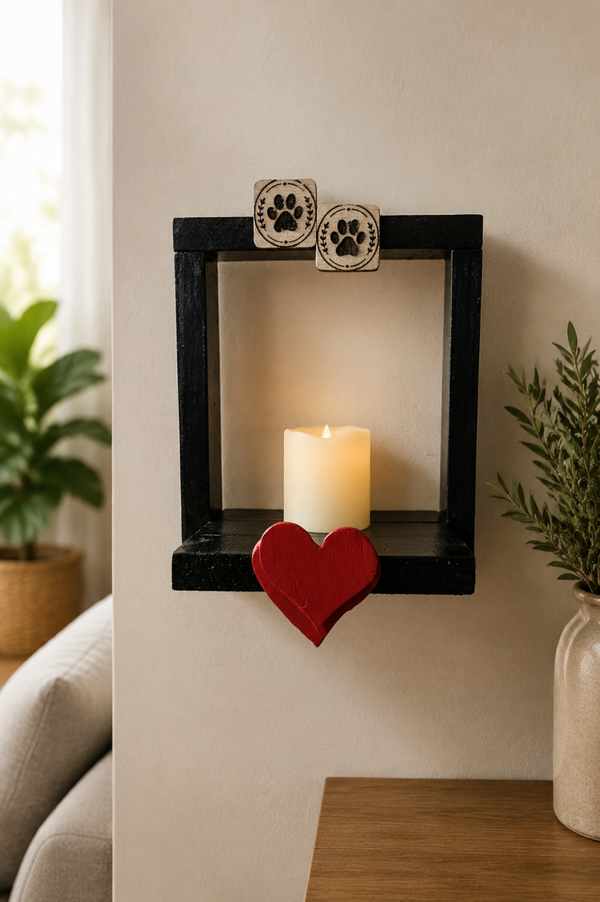 Wanddecoratie plateau | Hout | Zwart
