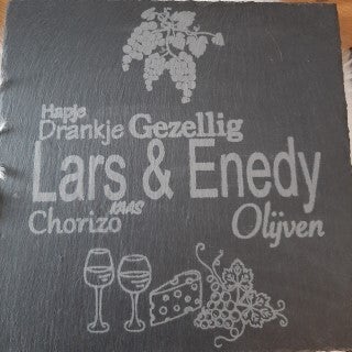 Tapas Bord (Leisteen) – Gepersonaliseerd & Geëtst 🖋️🎁