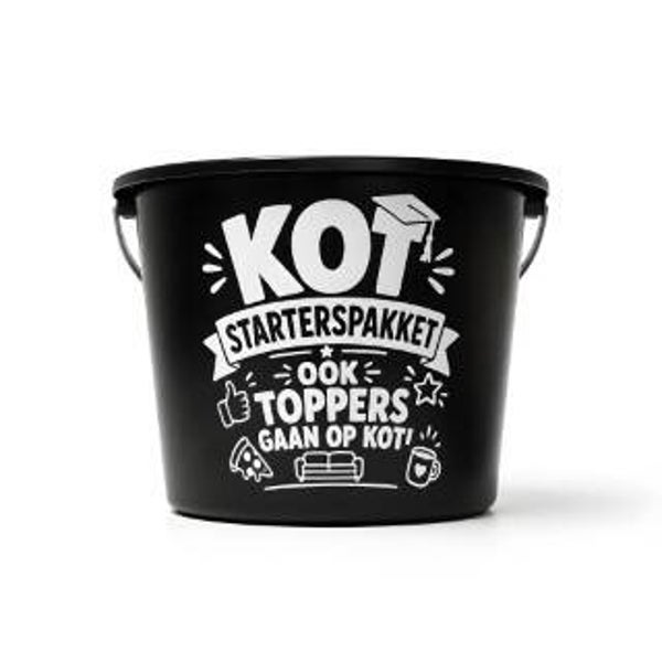 Kot Starterspakket – Ook Toppers Gaan Op Kot – Geschenkemmer 12L