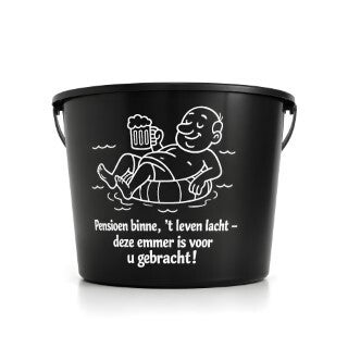 Pensioen binne, 't leven lacht – Geschenkemmer 12L