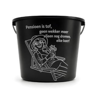 Pensioen is Tof – Geen Wekker Meer – Geschenkemmer 12L