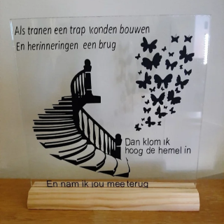 🕊️ Glasplaatje ter nagedachtenis van je dierbare