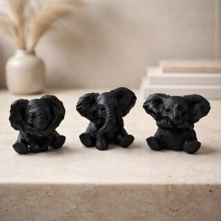 Olifanten Horen Zien Zwijgen – Decoratieve Set van 3
