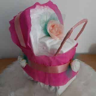 Pampertaart kinderwagen / babyshower/ babybezoek