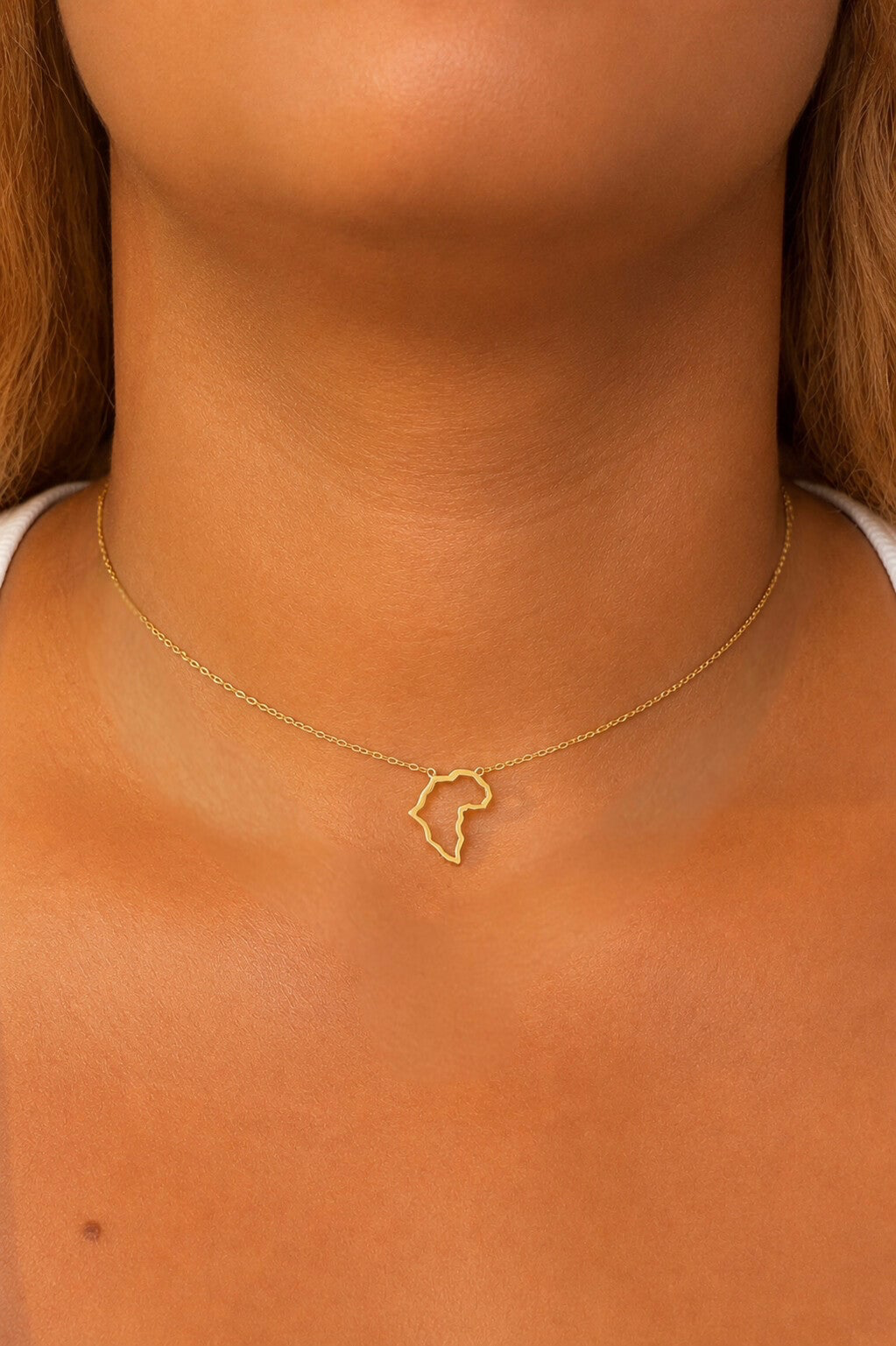 Collier Afrique — Épure Dorée en Acier inoxydable