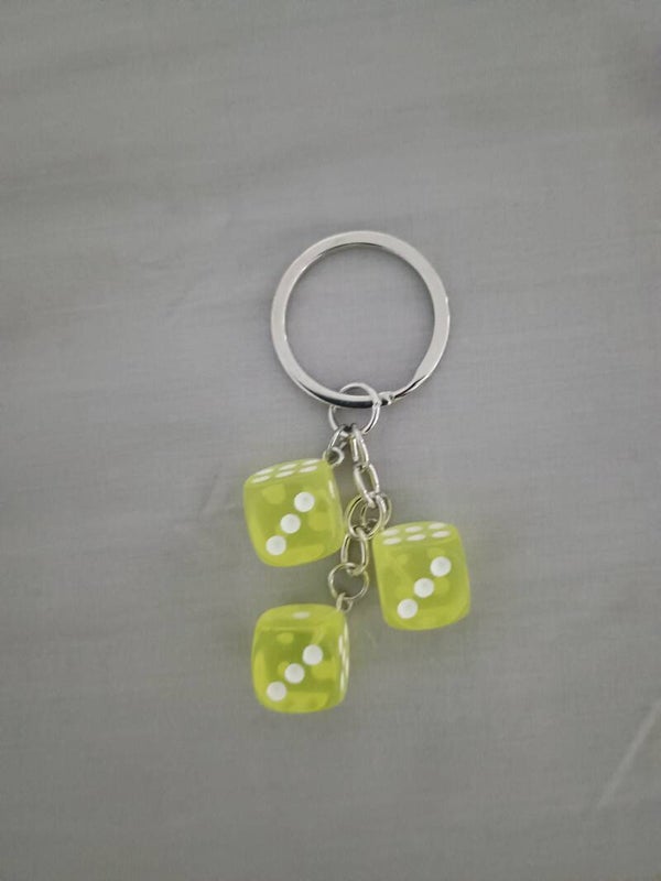 Yellow Dice Key Ring (D5: