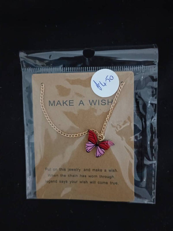 Red & Pink Butterfly Neckless (K3: