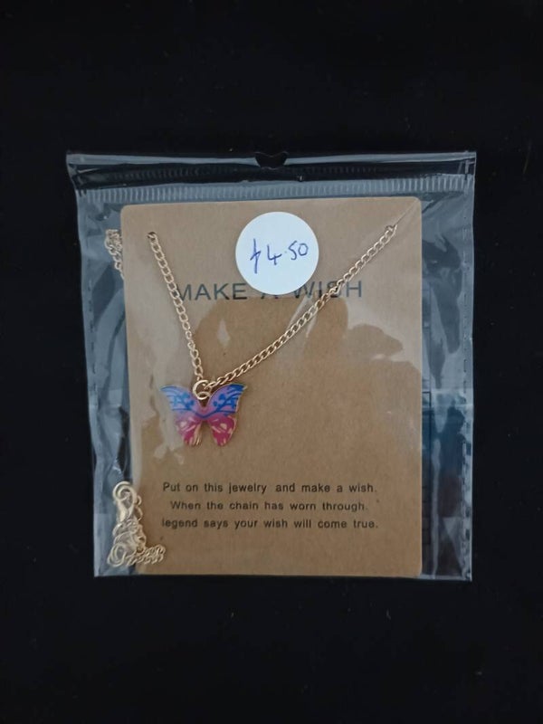 Blue &Red Butterfly Neckless (R3: