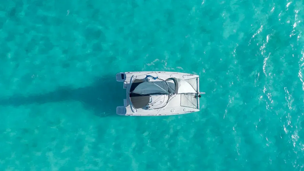 Aerial catamaran view