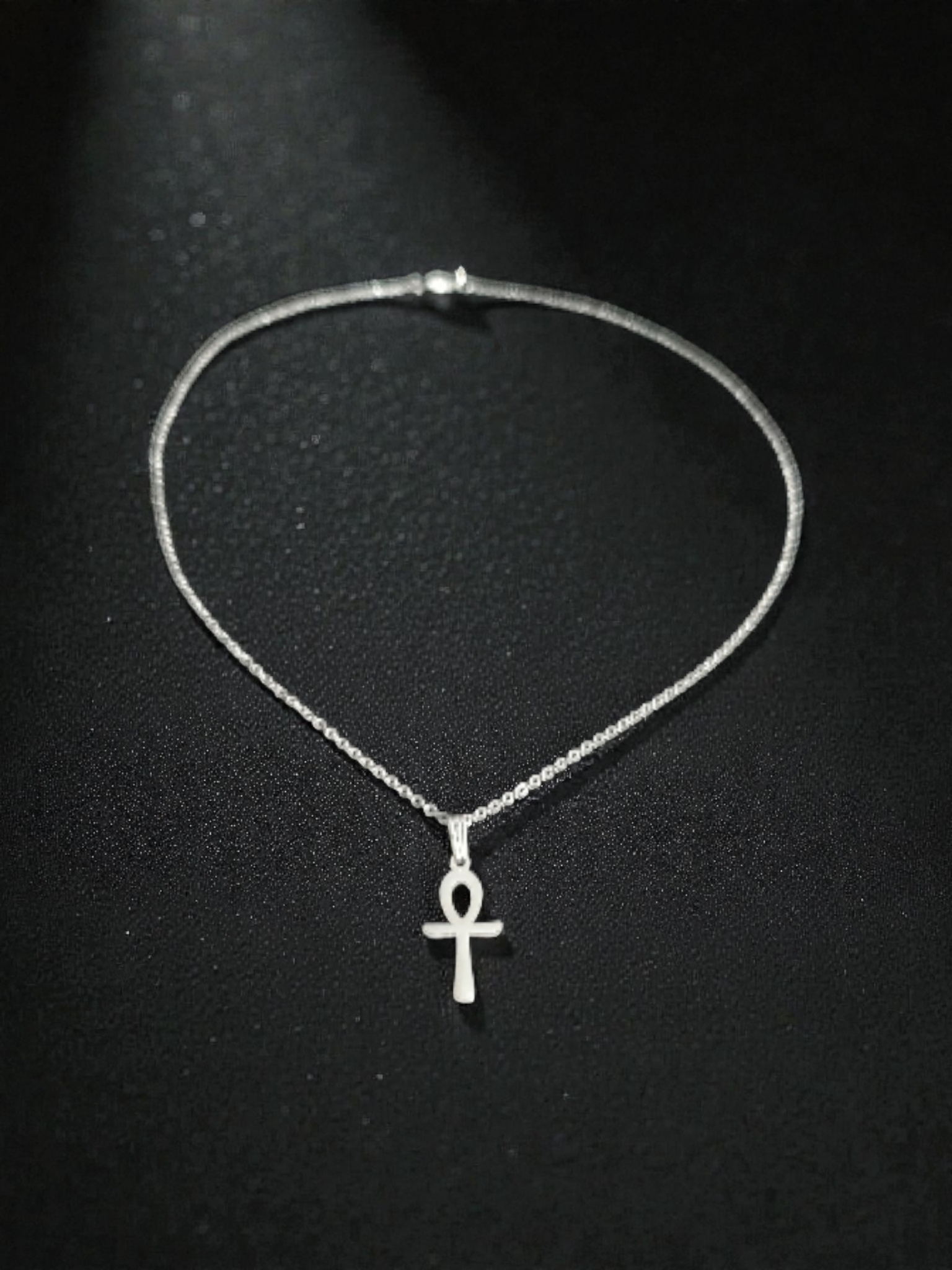 Edelstahl Halskette mit Ankh-Kreuz Anhänger