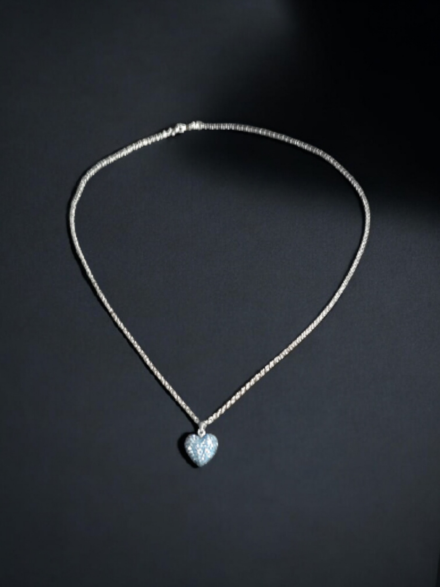 925er Halskette mit Herz-Zirkonia-Anhänger
