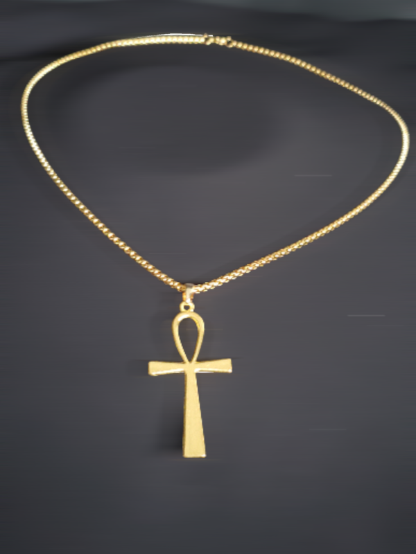 Goldene Hakskete mit Ankh-Kreuz Anhänger