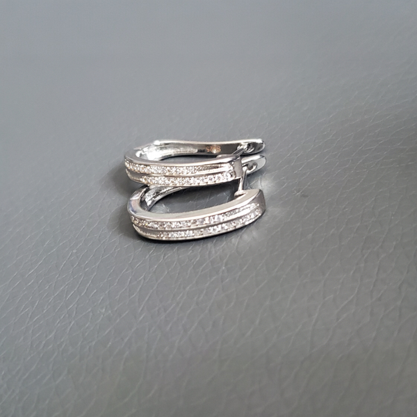 925er Silber Creolen mit Zirkoniasteinen