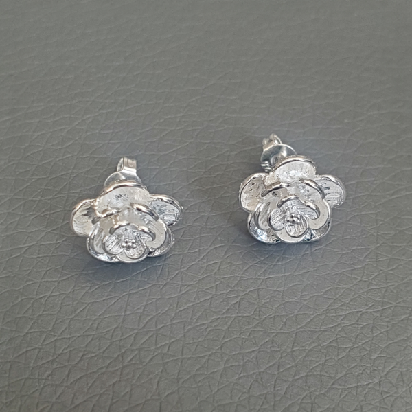 925 Sterling Silber Kleine Ohrringe in Rosen-Design