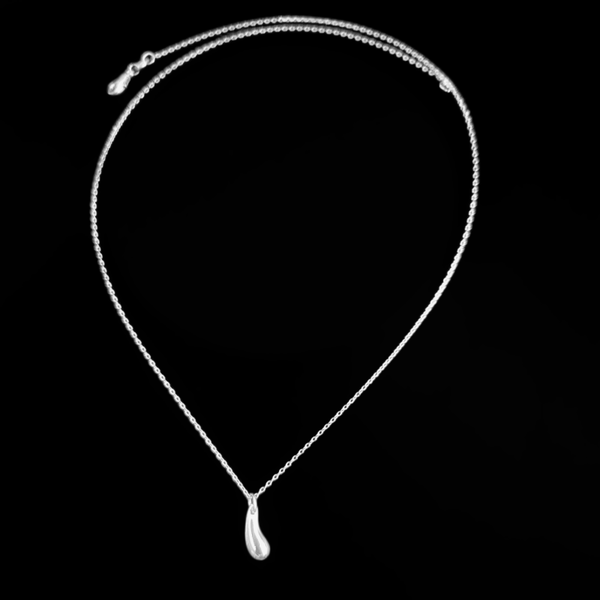 Halskette mit Tropfen-Anhänger aus 925er Sterlingsilber
