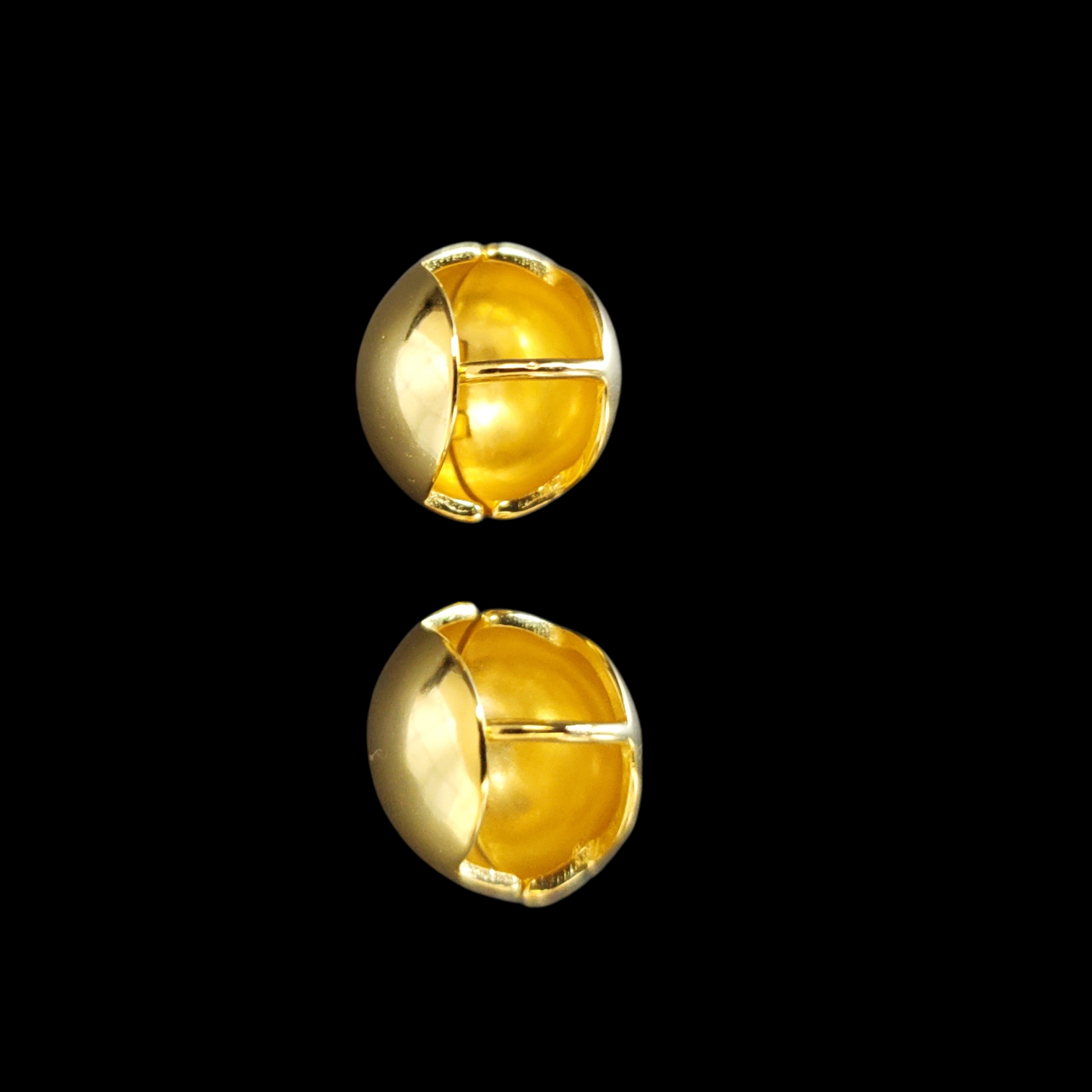 925 polierte Huggie-Creolen in Gold-Optik
