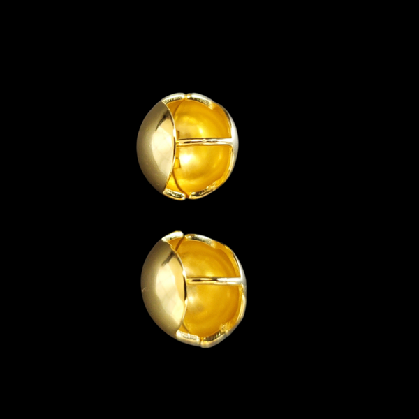 925 polierte Huggie-Creolen in Gold-Optik