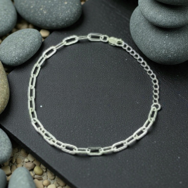 Paperclip Design Armband 925er Silber