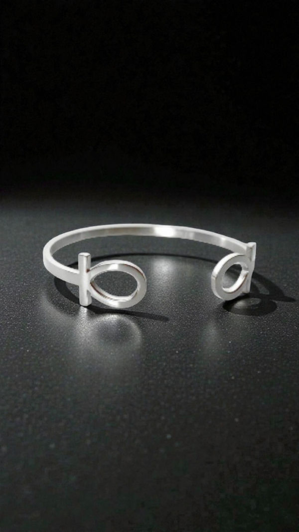 Edelstahl Ägypter Ankh Manschettenarmband siilber