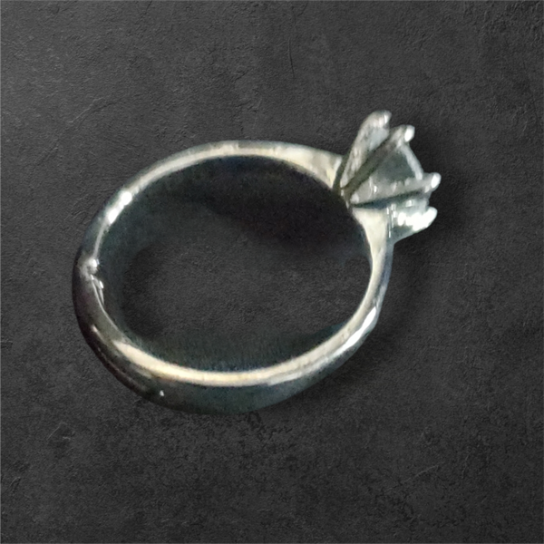 925/-Zierlicher verstellbarer Solitär-Verlobungsring