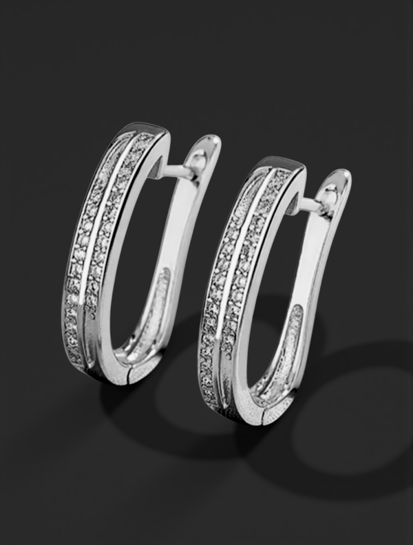 925er Silber Creolen mit Zirkoniasteinen