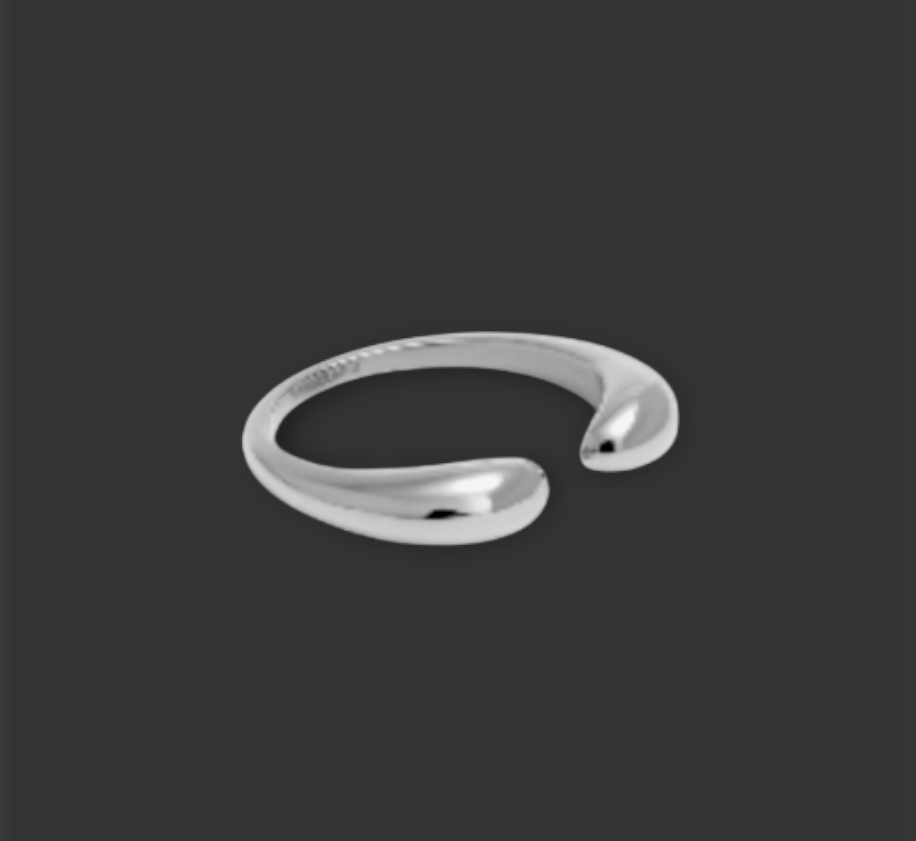 Doppel-Tropfen-Ring aus Edelstahl