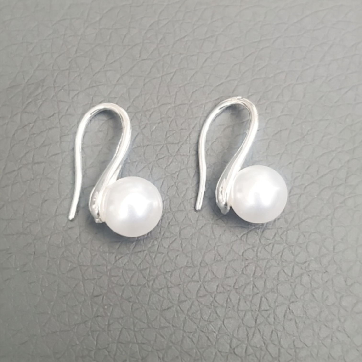 925er Silber Perlen Haken Ohrringe