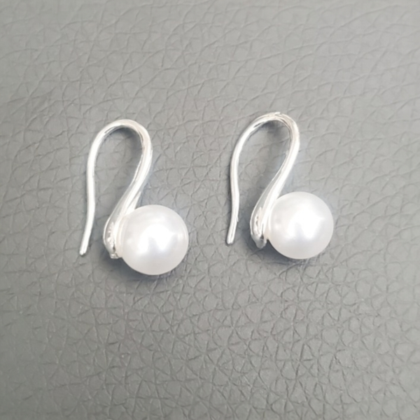 925er Silber Perlen Haken Ohrringe