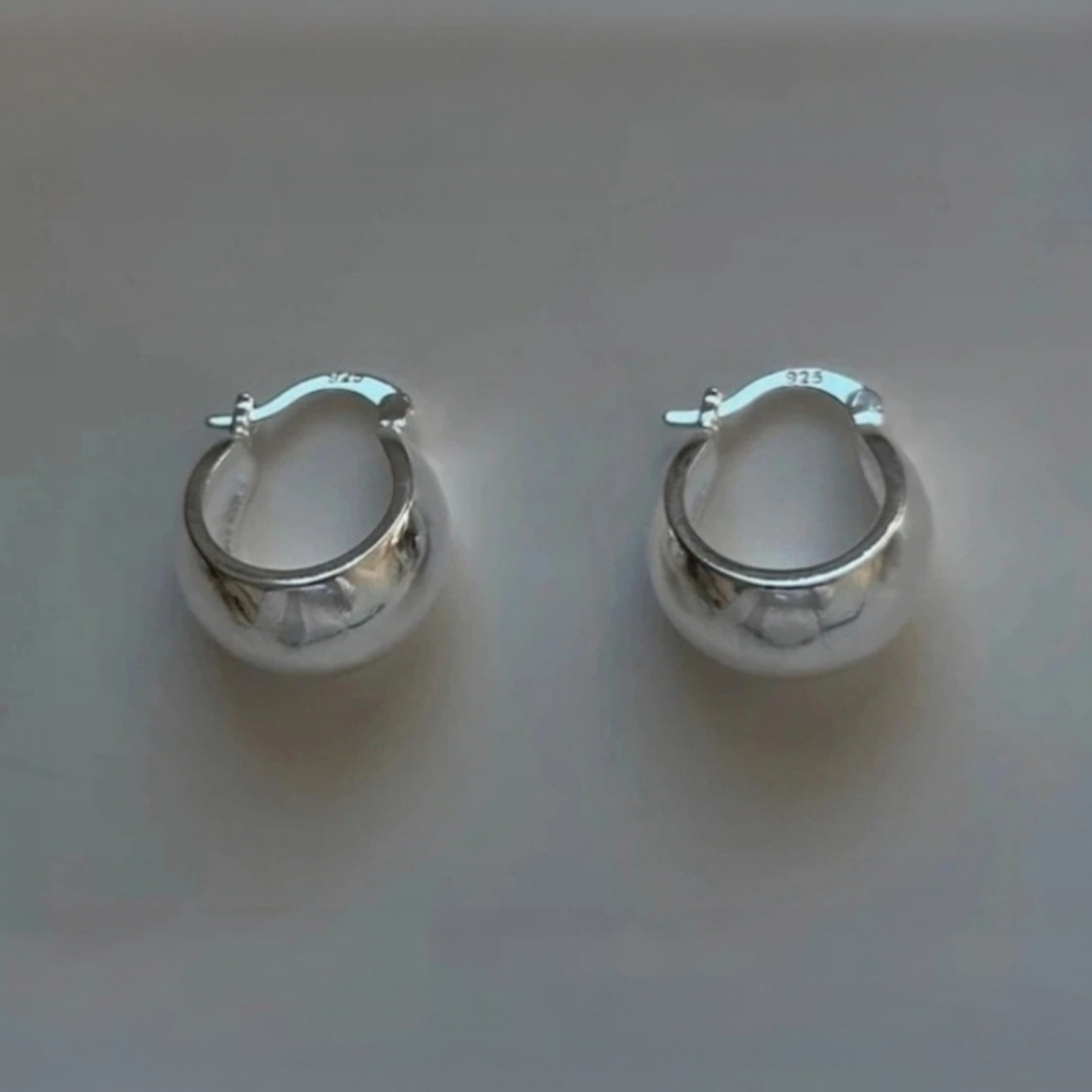 925 Silber Chunky  Creolen Ohrringe